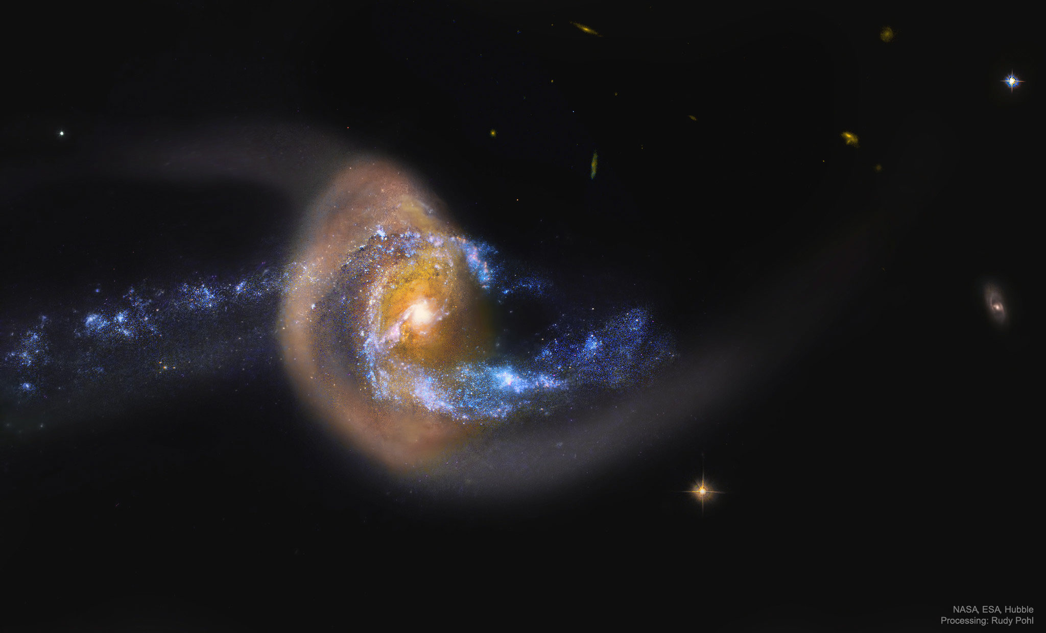 每日星空：NGC 7714:星系碰撞后的星爆