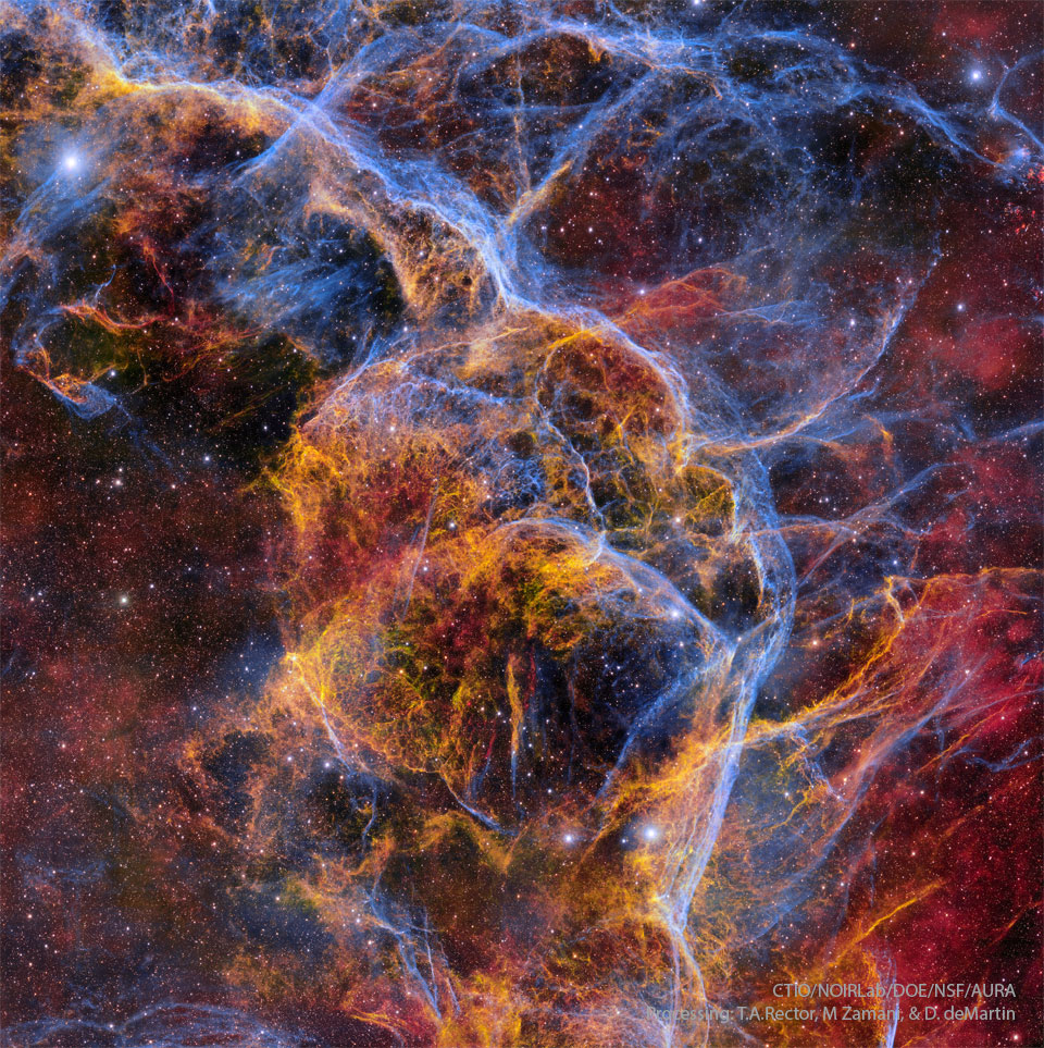 Filamentos del Remanente de Supernova de Vela