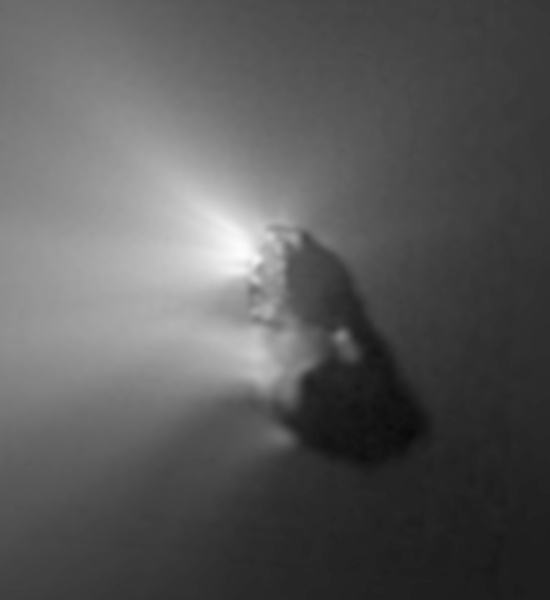 APOD: 2010 January 4 - Comet Halleys Nucleus: An Orbiting 