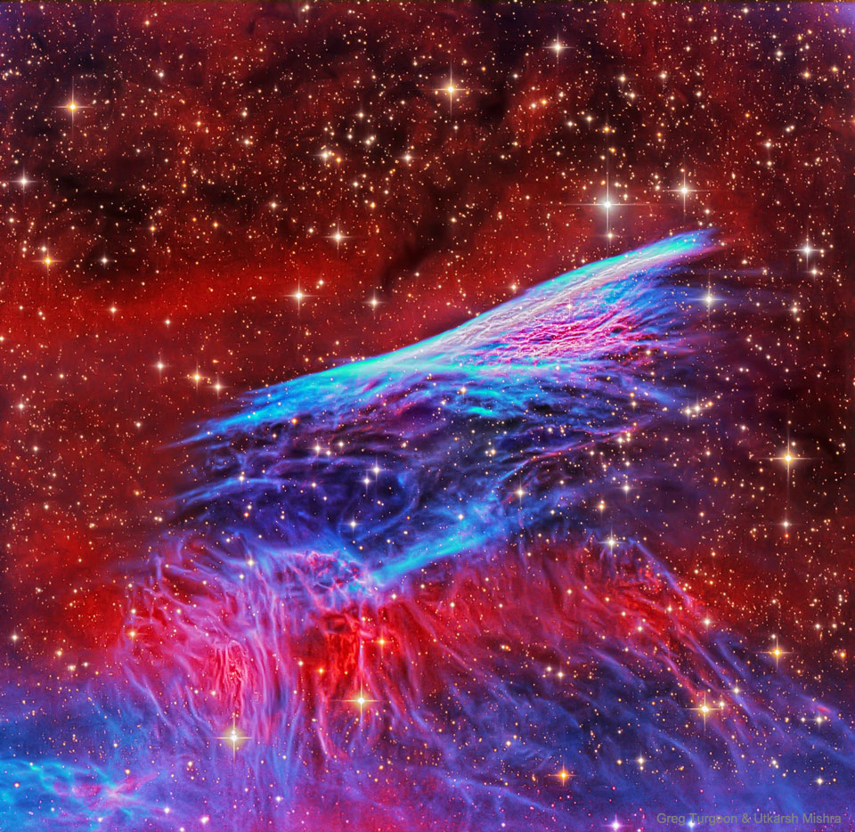 A picture of the Pencil Nebula Supernova Shock Wave 
For more details, please read
the explanation.