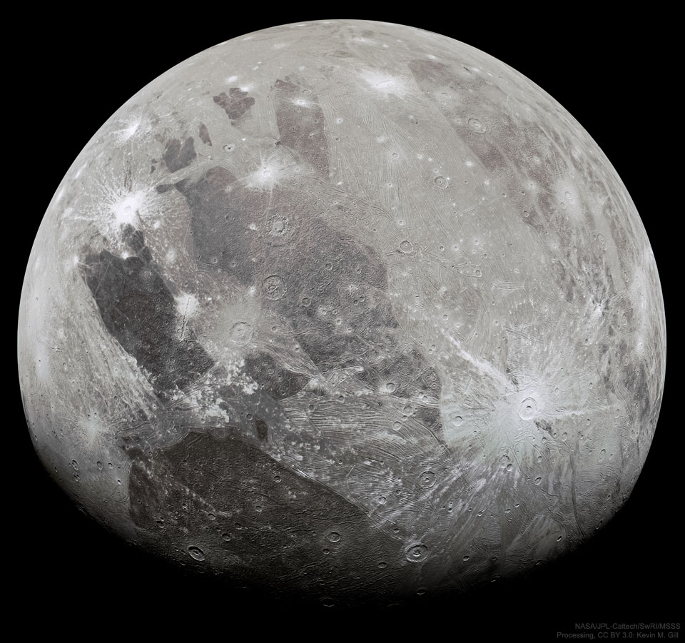 The picture shows Jupiter's moon Ganymede during a close pass of NASA's Juno 
spacecraft.
Please see the explanation for more detailed information.