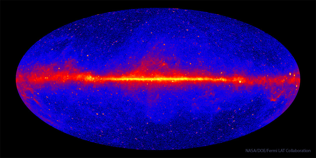 A blue oval is shown with a red and yellow horizontal
band running across the middle. Red and yellow spots also
appear distributed inside the oval. 
Please see the explanation for more detailed information.